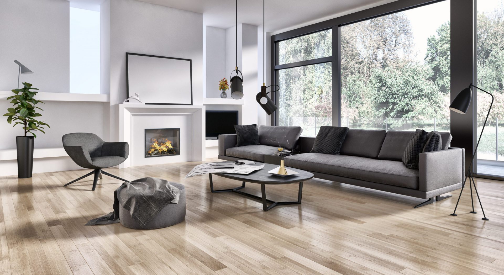 large luxury modern bright interiors Living room illustration 3D rendering computer digitally generated image